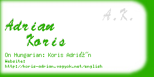 adrian koris business card